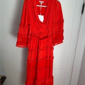 Alexis @ Target Red Ruffled Wrap Maxi Dress